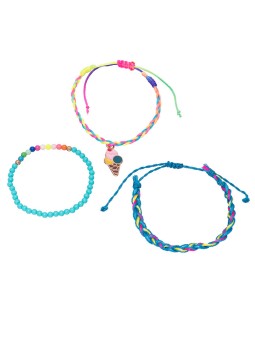 Troli Set di braccialetti colorati per ragazze a tema gelato 3 pezzi bambino