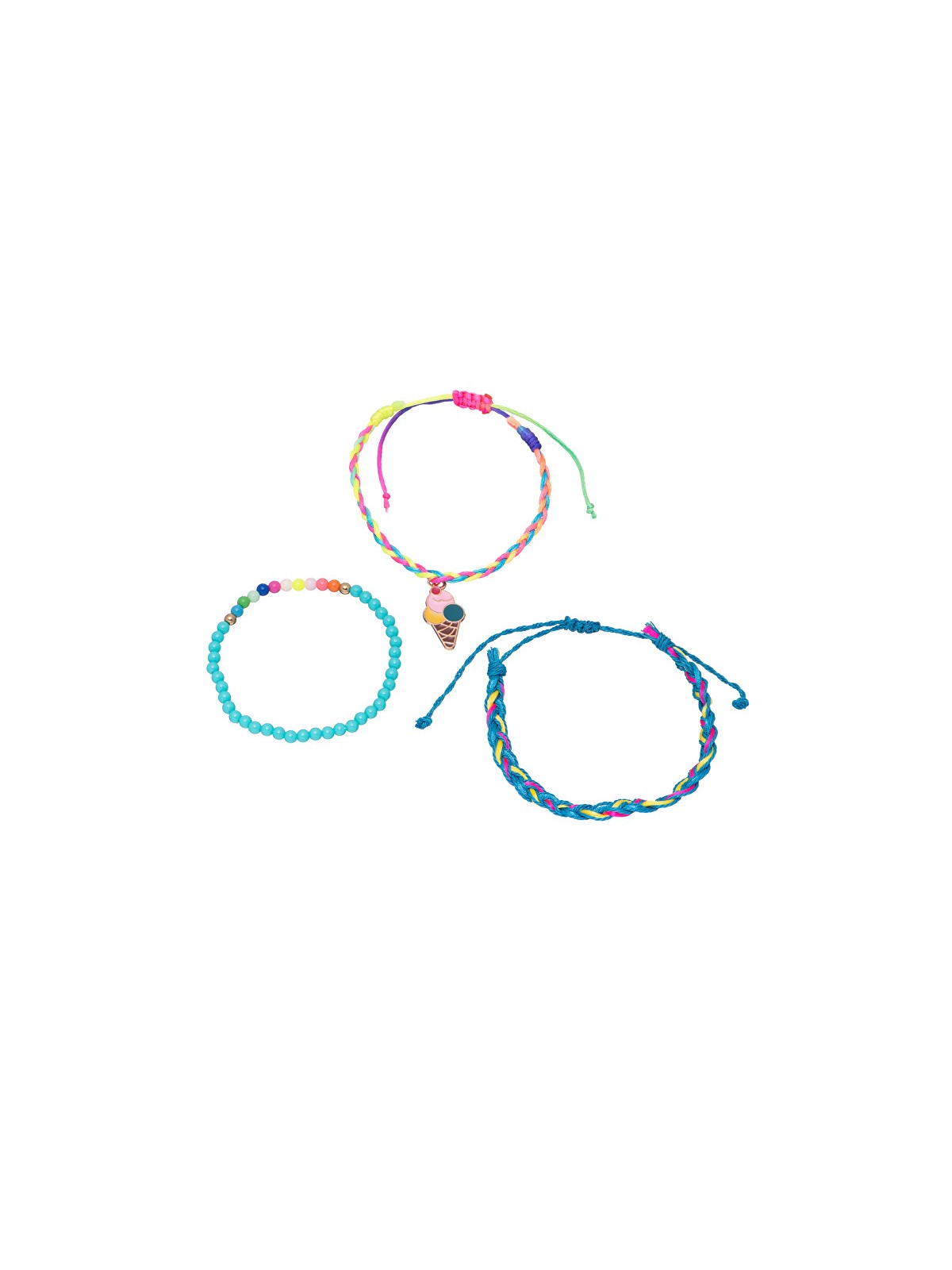 Troli Set di braccialetti colorati per ragazze a tema gelato 3 pezzi bambino