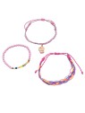 Troli Set di braccialetti rosa a forma di cupcake per bambine 3 pezzi bambino