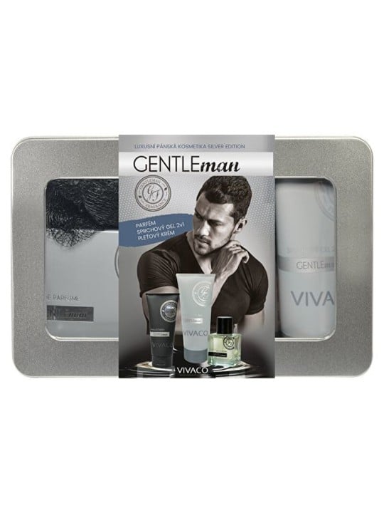 Vivaco Cofanetto regalo Gentleman Silver Edition in scatola di latta uomo