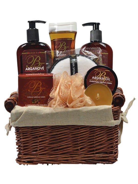 Vivaco Confezione regalo all'olio di argan in un cesto di vimini. donna