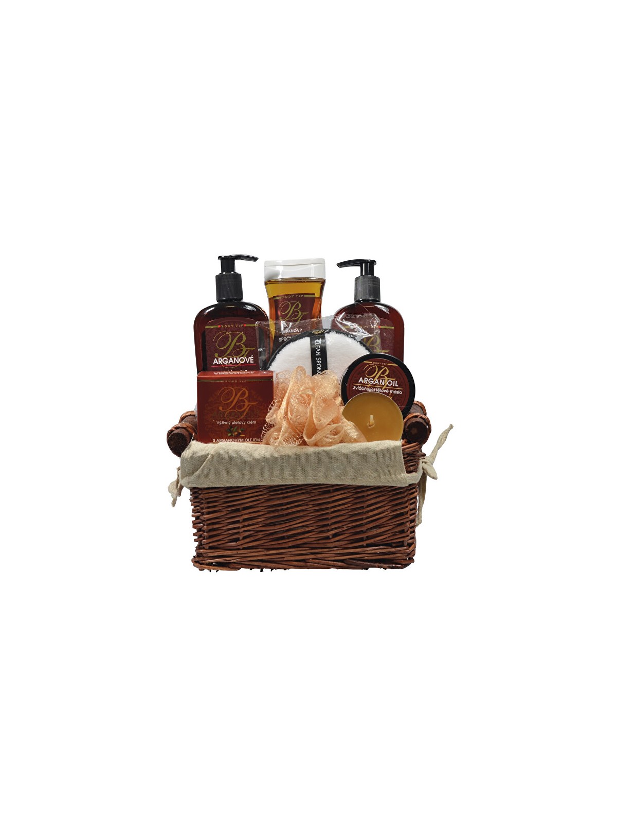 Vivaco Confezione regalo all'olio di argan in un cesto di vimini. donna