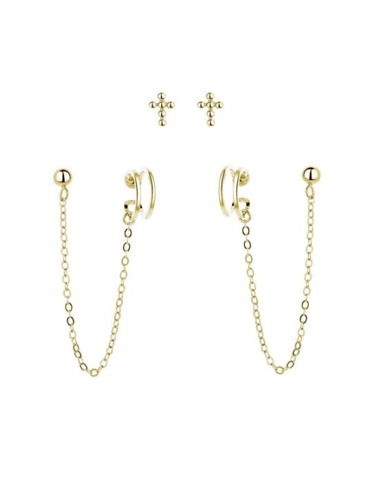 MOISS Set di orecchini in argento placcato oro E0004300 donna