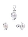 MOISS Set di gioielli in argento con vera perla SP000120 ciondolo, orecchini donna