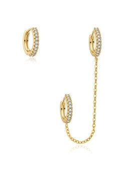 MOISS Set di orecchini a cerchio placcati in oro con zirconi E0004220 donna