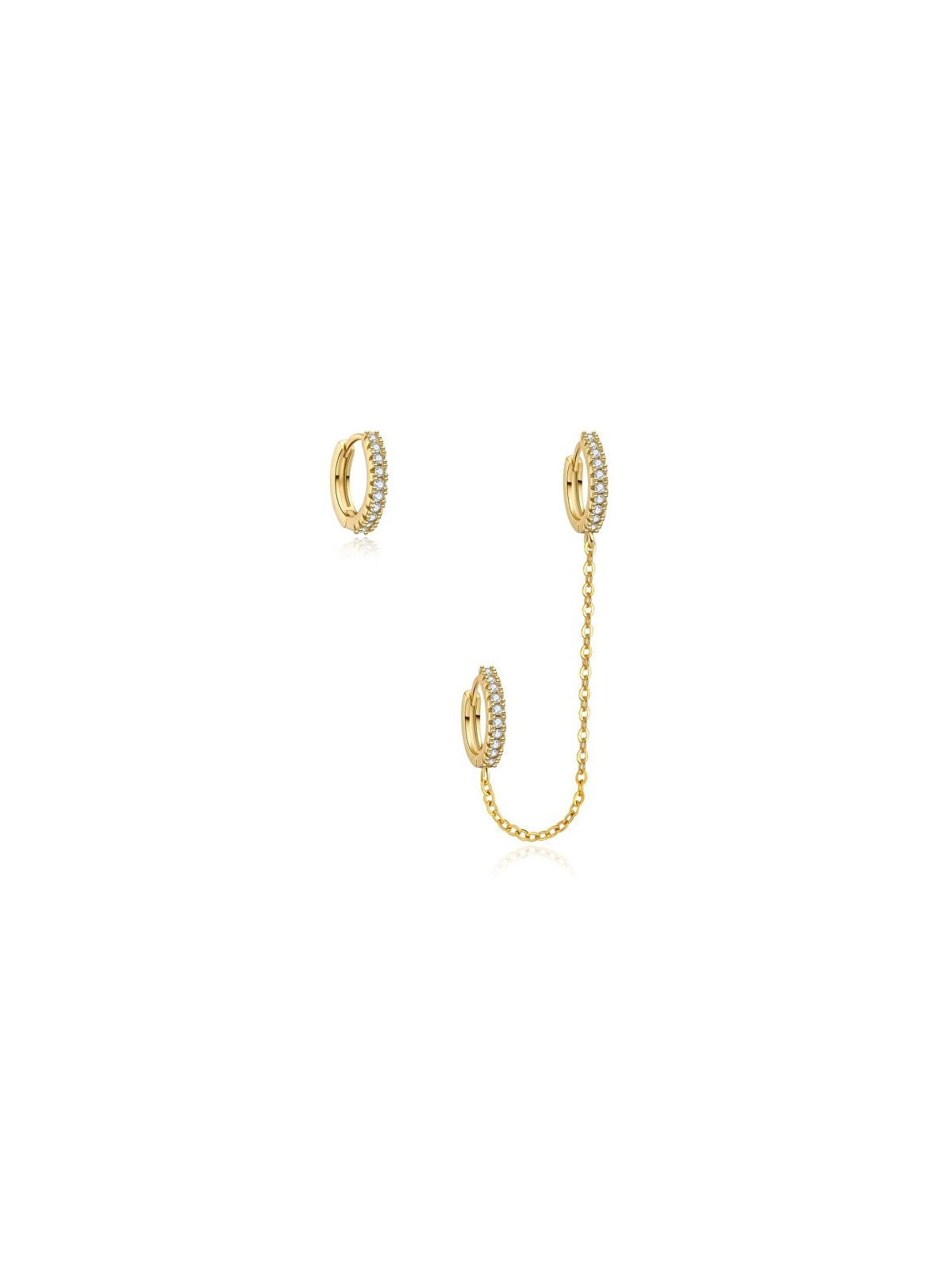 MOISS Set di orecchini a cerchio placcati in oro con zirconi E0004220 donna