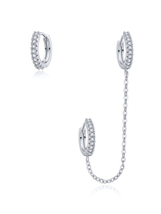 MOISS Set di orecchini a cerchio in argento con zirconi E0004219 donna