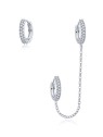 MOISS Set di orecchini a cerchio in argento con zirconi E0004219 donna