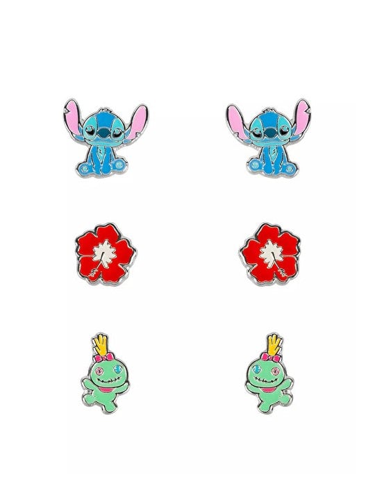 Disney Set di orecchini da bambina Lilo & Stitch SF00468SL.PA 3 paia di orecchini bambino
