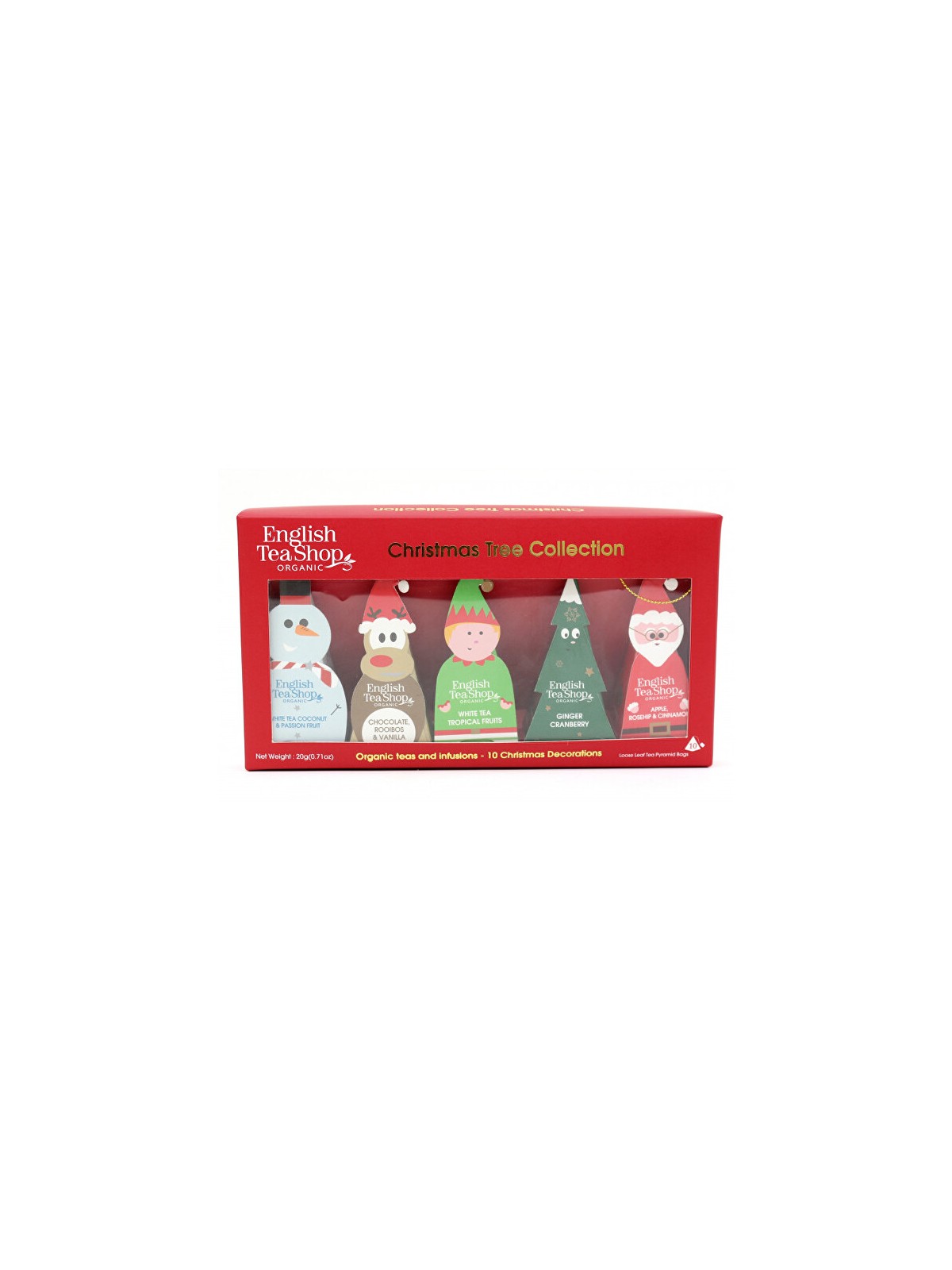 English Tea Shop Set regalo di statuine natalizie per l'albero BIO 10 piramidi unisex