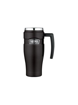 Thermos Tazza termica impermeabile con manico, colore nero opaco, 470 ml. unisex