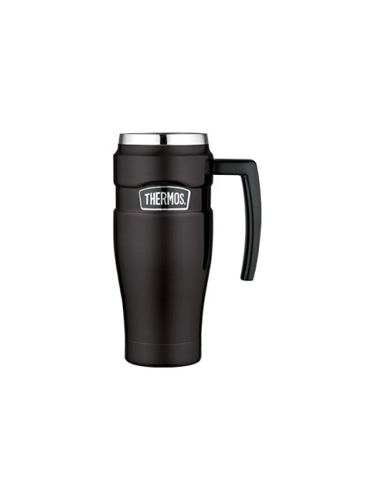 Thermos Tazza termica impermeabile con manico, colore nero opaco, 470 ml. unisex