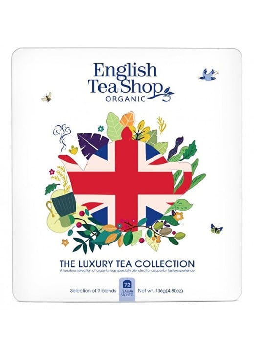 English Tea Shop Set regalo Union Jack bianco in scatola di latta BIO 72 bustine unisex