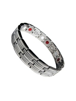 Euro Trade Plus Bracciale magnetico multifunzionale, larghezza 13 mm, colore argento. unisex