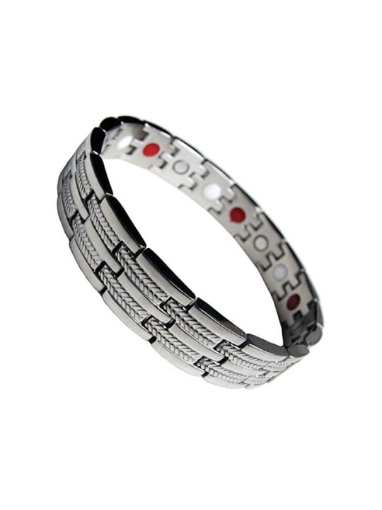 Euro Trade Plus Bracciale magnetico multifunzionale, larghezza 13 mm, colore argento. unisex