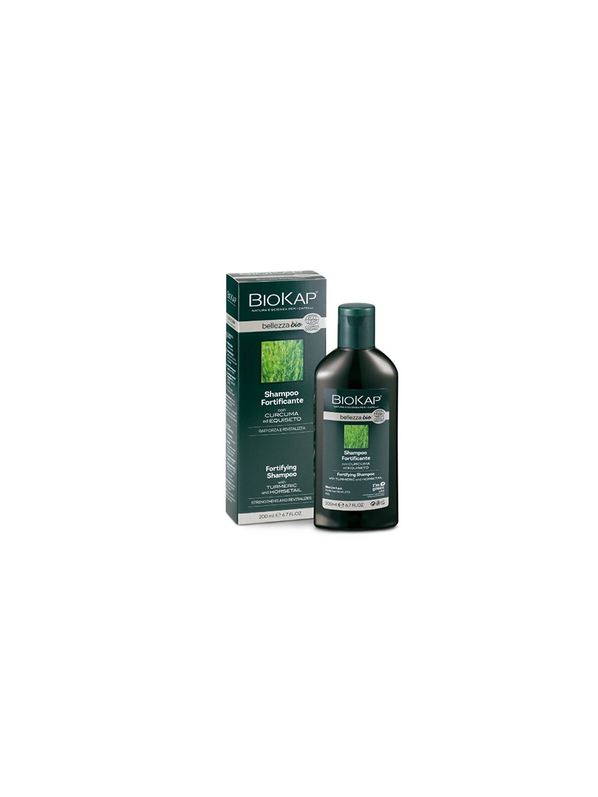 Biokap Shampoo rinforzante BIO con curcuma ed estratto di equiseto per capelli fini 200 ml unisex