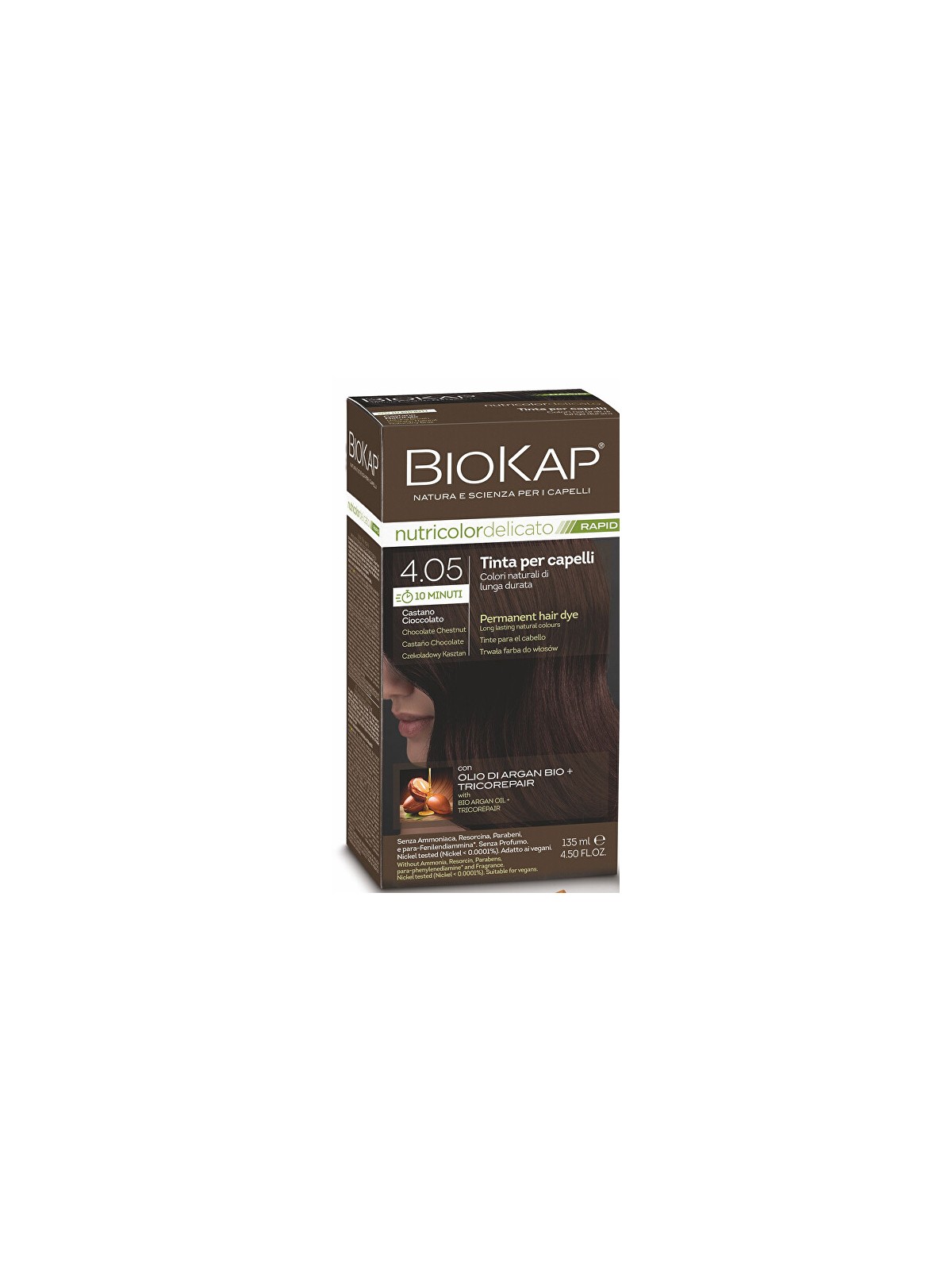 Biokap BIOKAP DELICATO RAPID tinta per capelli - 4.05 Castagna di cioccolato 135ml donna