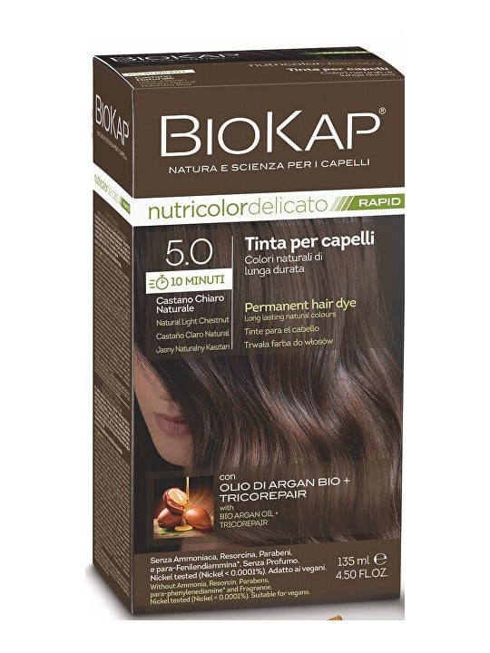 Biokap Tintura per capelli BIOKAP DELICATO RAPID - 5.0 Castano chiaro naturale 135ml donna