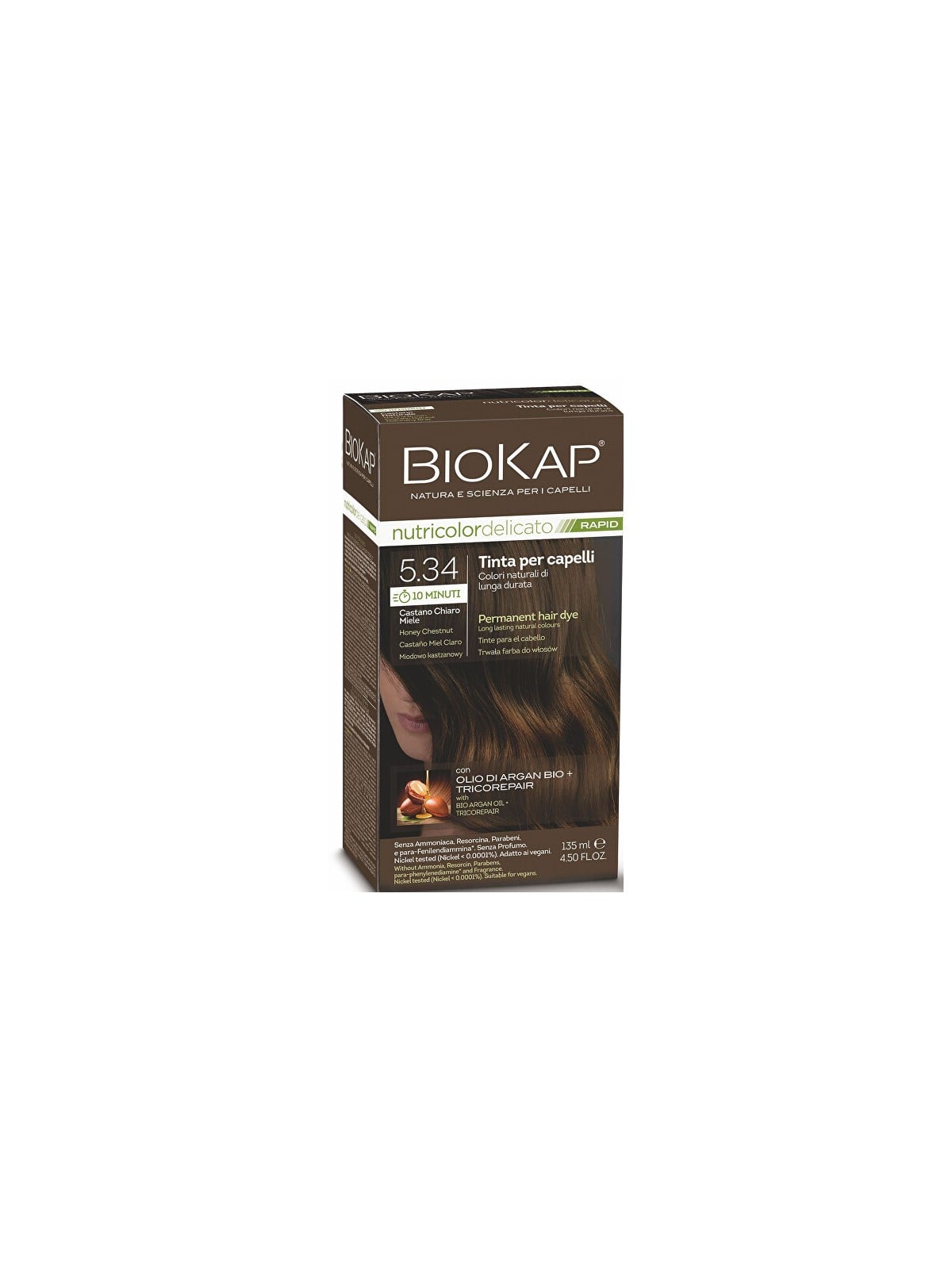 Biokap BIOKAP DELICATO RAPID colorazione capelli - 5.34 Castagna Miele 135ml donna
