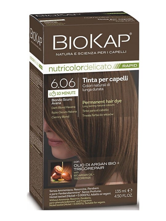 Biokap BIOKAP DELICATO RAPID tinta per capelli - 6.06 Biondo scuro Avana 135ml donna