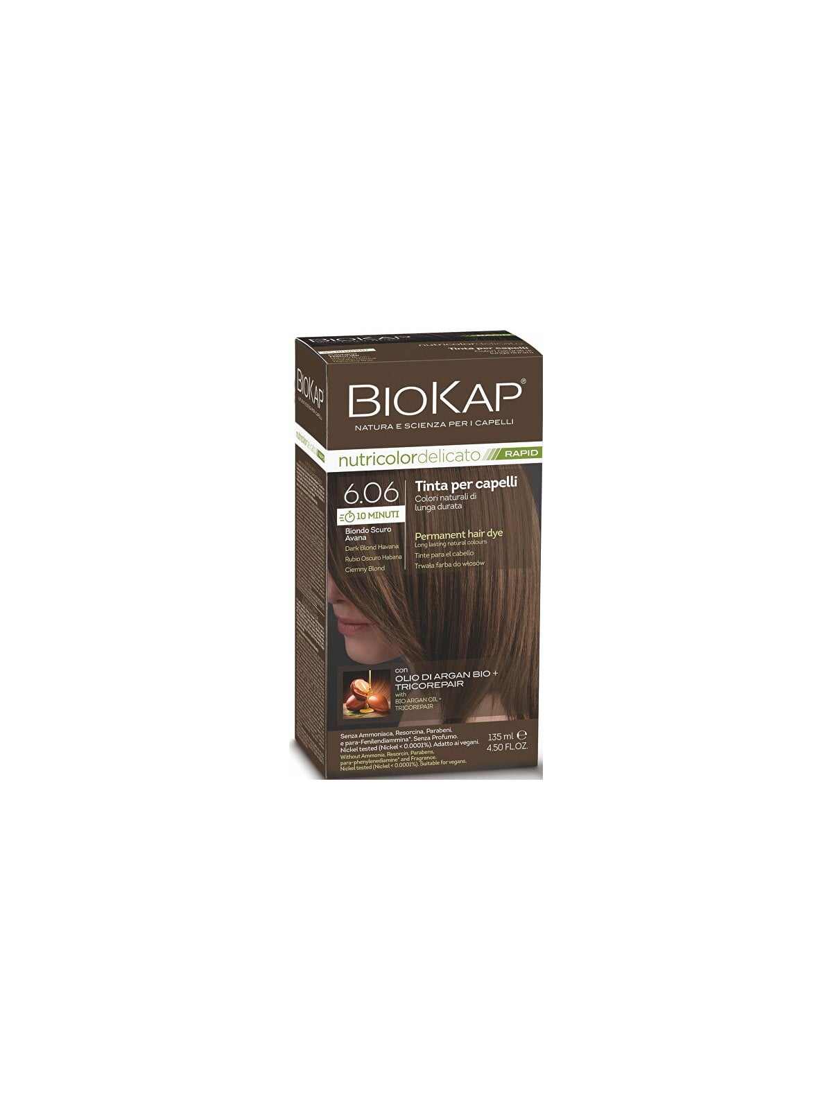Biokap BIOKAP DELICATO RAPID tinta per capelli - 6.06 Biondo scuro Avana 135ml donna