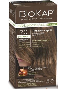 Biokap Tintura per capelli BIOKAP DELICATO RAPID - 7.0 Biondo medio naturale 135ml donna
