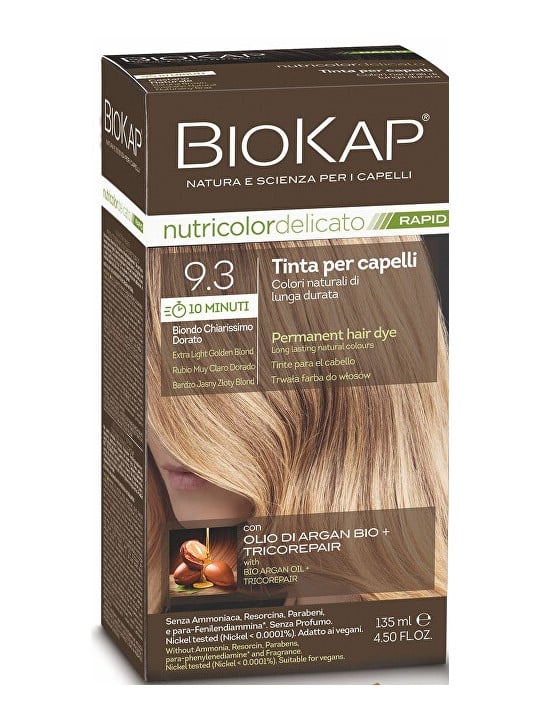 Biokap Tintura per capelli BIOKAP DELICATO RAPID - 9.3 Biondo chiaro dorato 135ml donna