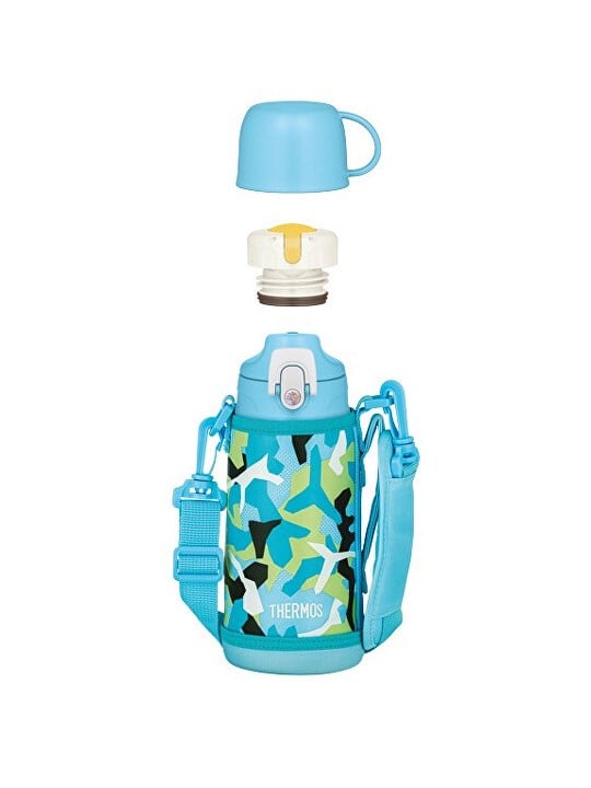 Thermos Thermos per bambini con due tappi - blu 600 ml bambino