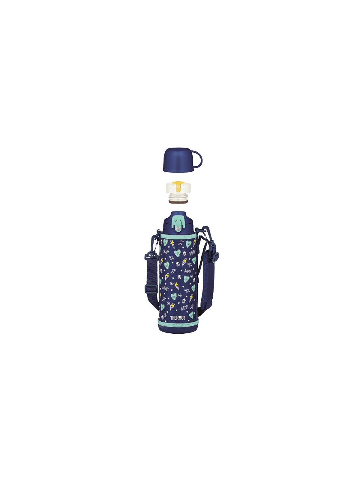 Thermos Thermos per bambini con due tappi - blu scuro 1000 ml bambino