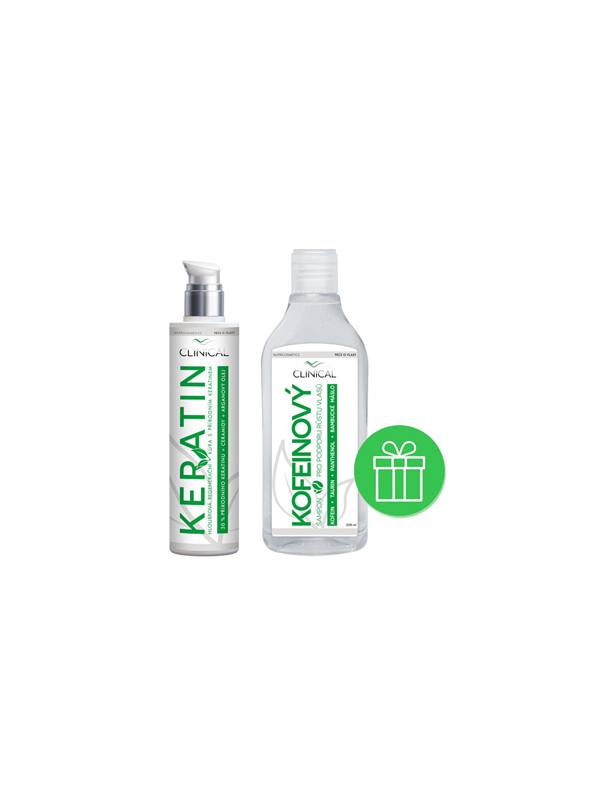 Clinical Trattamento alla cheratina 100 ml + shampoo alla caffeina 250 ml unisex