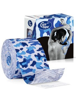 CureTape Nastro kinesiologico blu militare, 5 cm x 5 m unisex