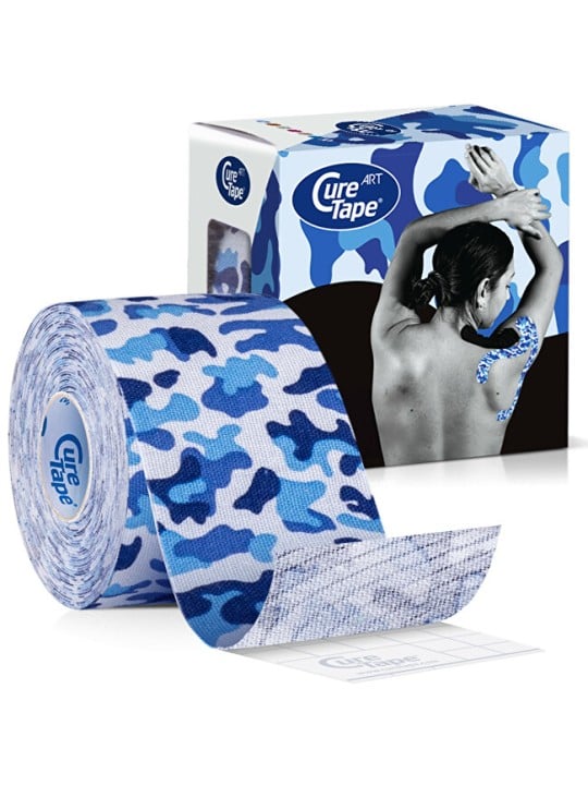 CureTape Nastro kinesiologico blu militare, 5 cm x 5 m unisex