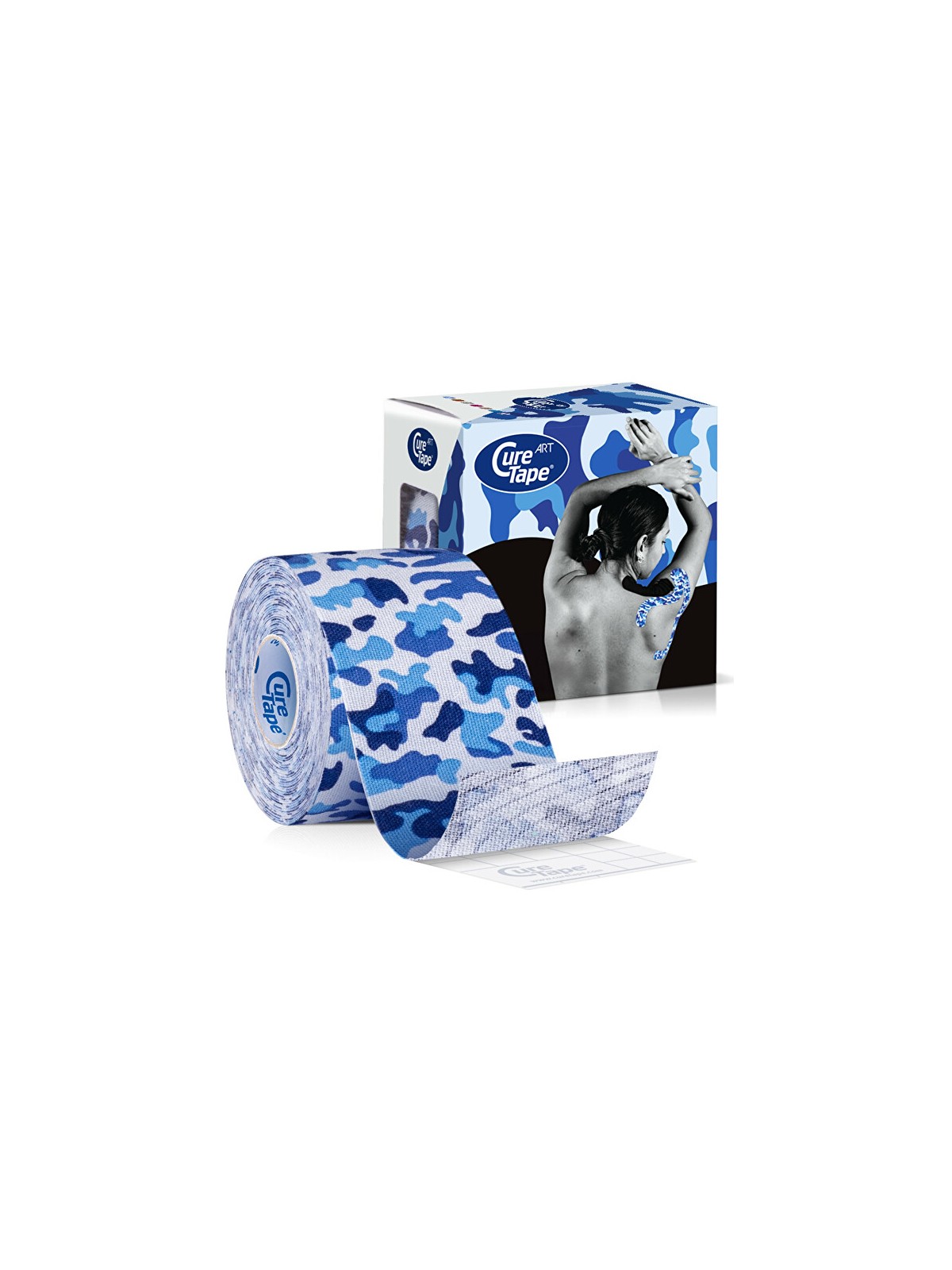 CureTape Nastro kinesiologico blu militare, 5 cm x 5 m unisex