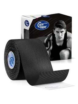 CureTape Nastro kinesiologico sportivo nero 5 cm x 5 m unisex