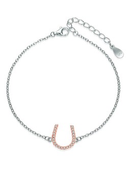 MOISS Elegante bracciale bicolore in argento con motivo ferro di cavallo B0000561 donna