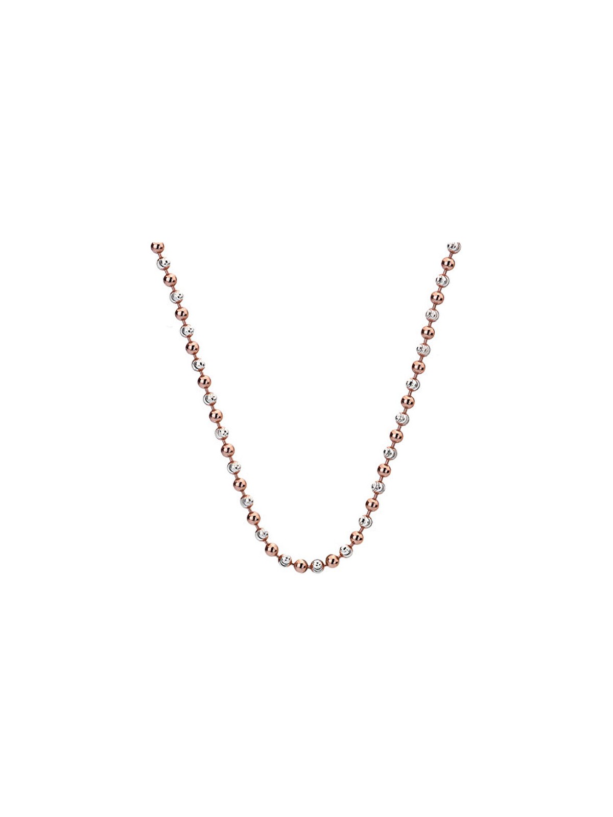 Hot Diamonds Catena in argento Emozioni con perline in argento e oro rosa 45 CH019 donna