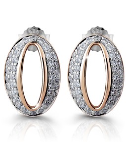 Modesi Eleganti orecchini in bronzo e argento con zirconi cubici M25007 donna