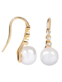 JwL Luxury Pearls Orecchini in argento placcato oro con perla destra JL0411 donna