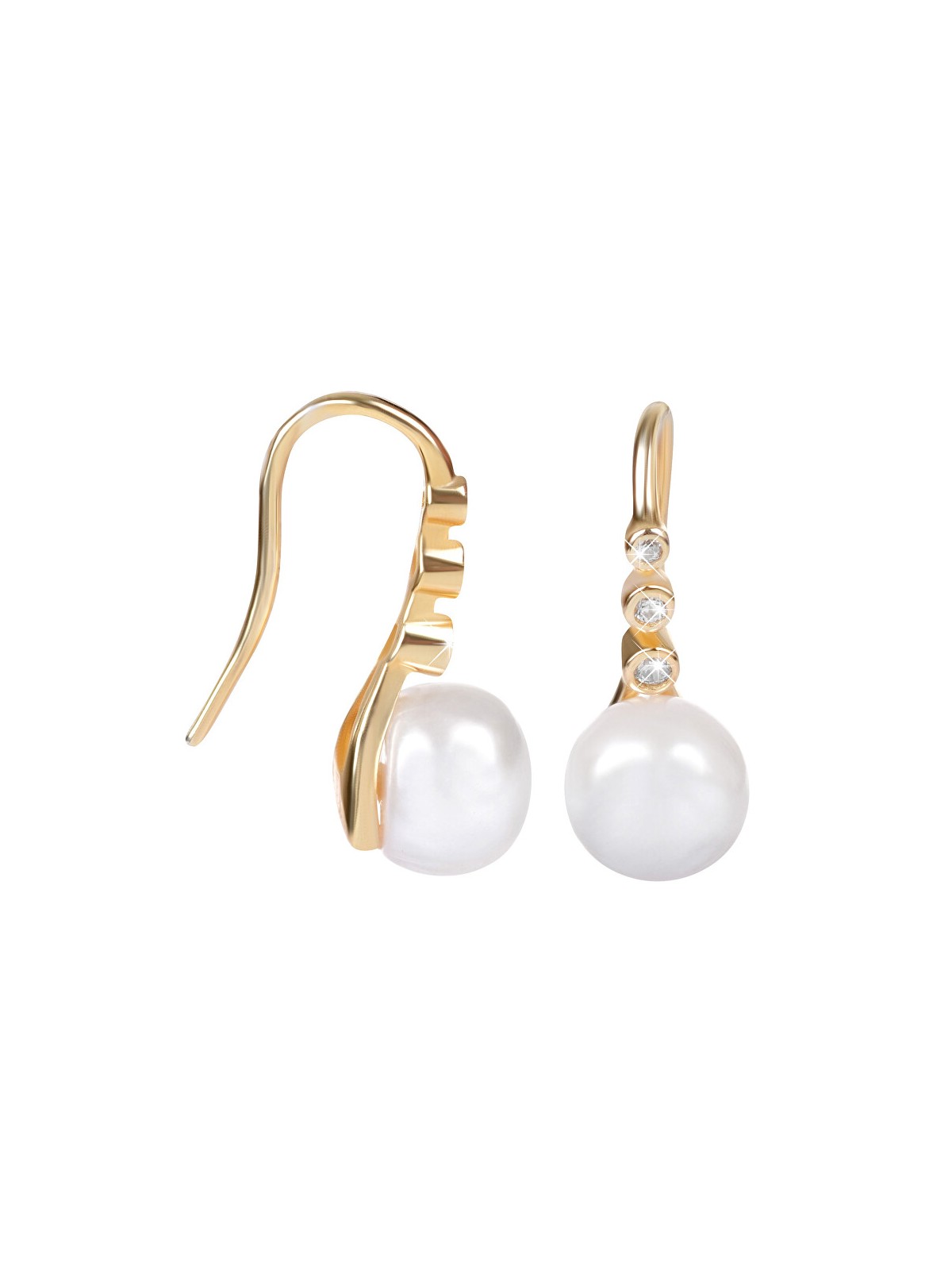 JwL Luxury Pearls Orecchini in argento placcato oro con perla destra JL0411 donna