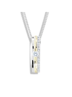 Modesi Collana bicolore in argento con zirconi M46025 donna