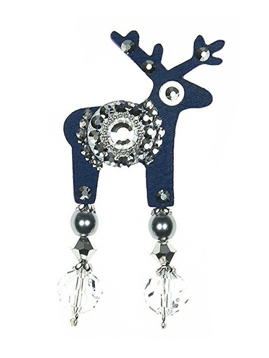 Deers Giacca piccola in pelle di cervo blu scuro Judita donna