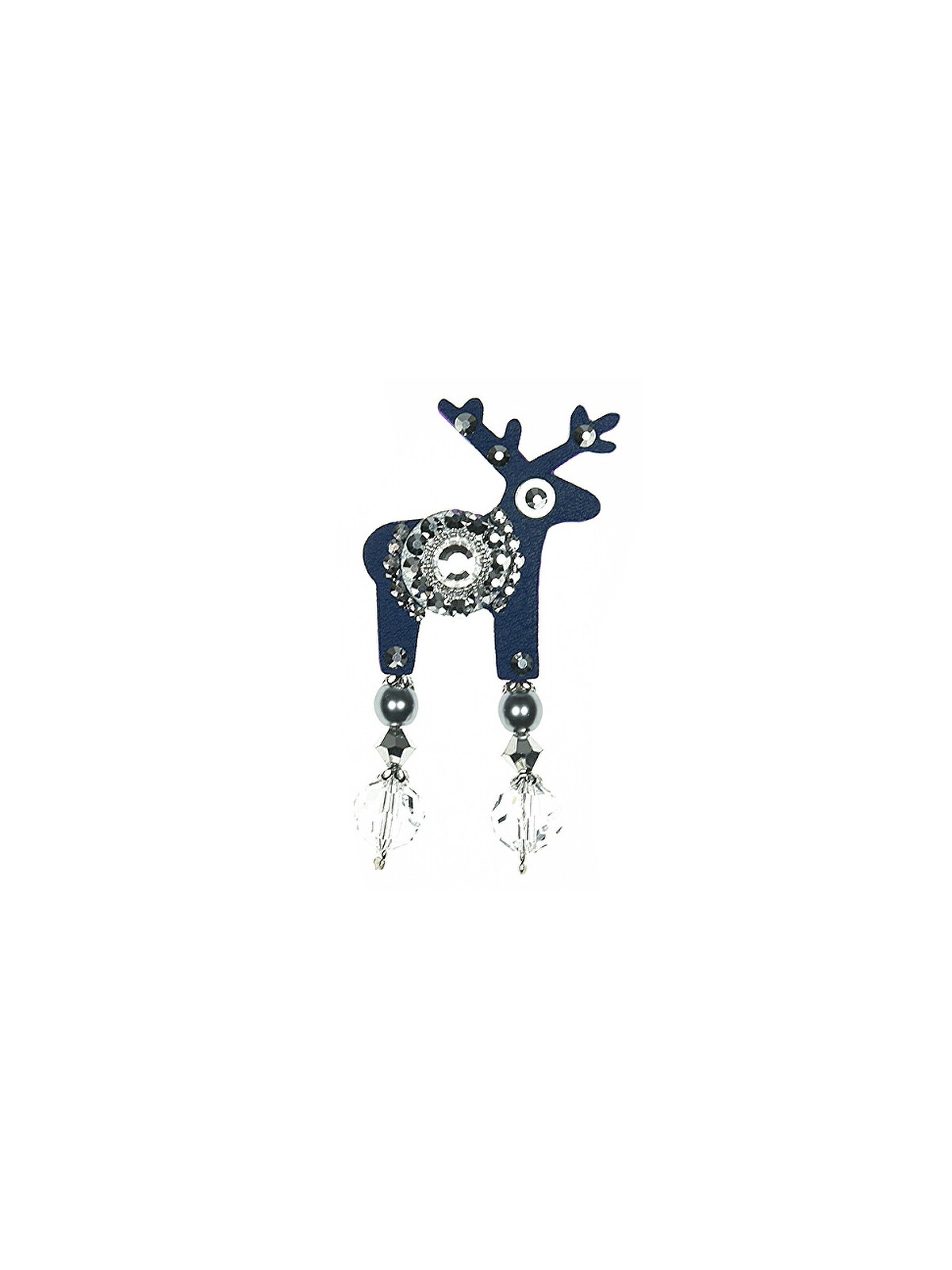 Deers Giacca piccola in pelle di cervo blu scuro Judita donna