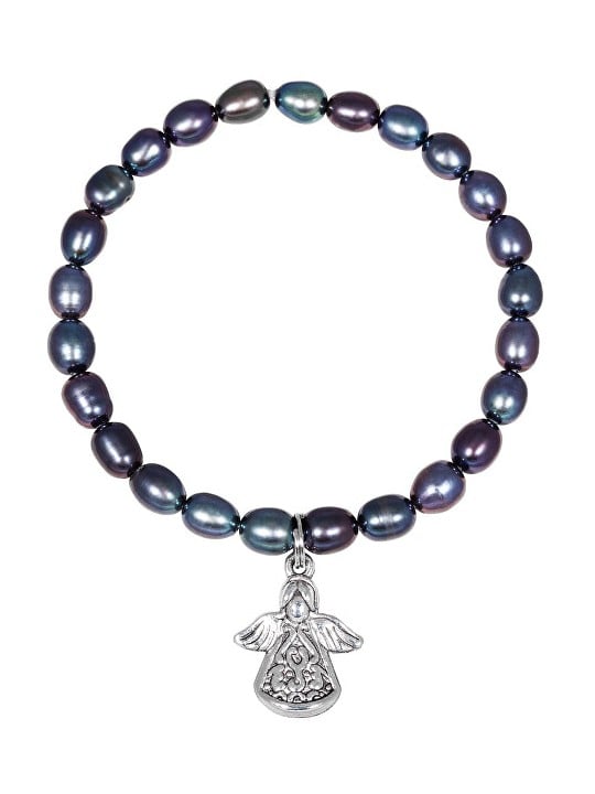 JwL Luxury Pearls Bracciale di perle con angelo in metallo JL0524 donna