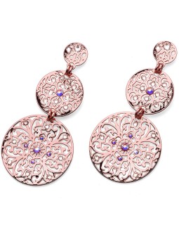 Oliver Weber Orecchini rosa dorati con cristalli Orient 22777RG donna