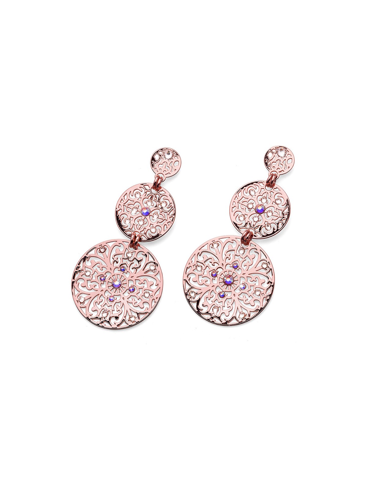 Oliver Weber Orecchini rosa dorati con cristalli Orient 22777RG donna