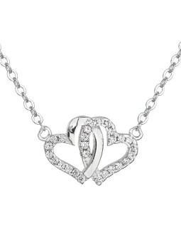 Evolution Group Collana con cuore bianco e argento 12006.1 donna