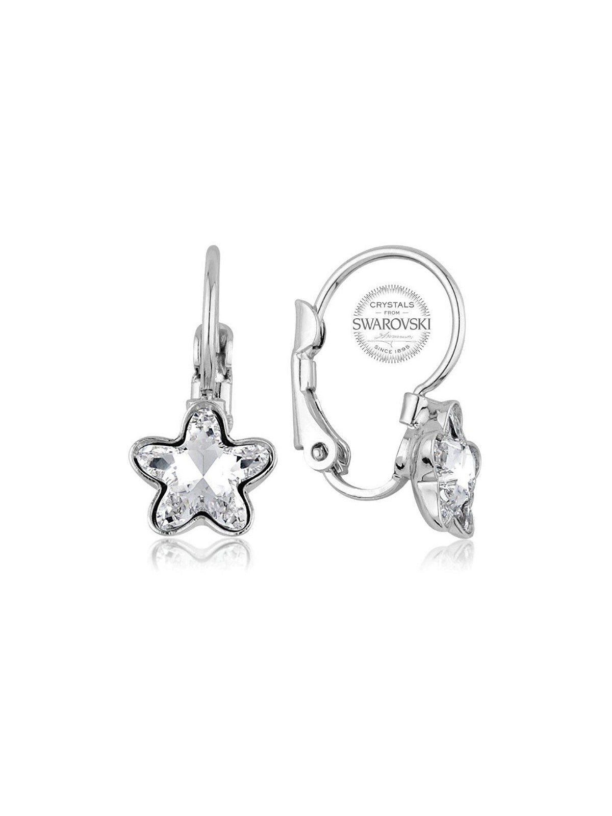 Levien Orecchini femminili con cristallo trasparente STARBLOOM donna