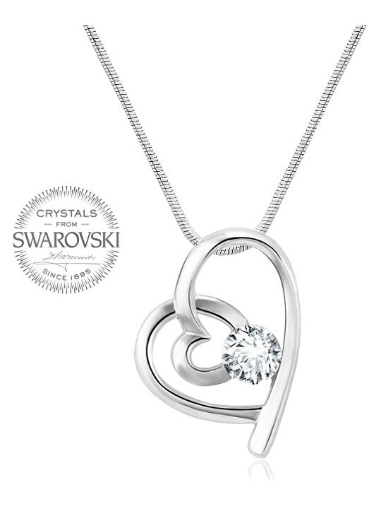 Levien Collana romantica a forma di cuore con cristallo trasparente donna