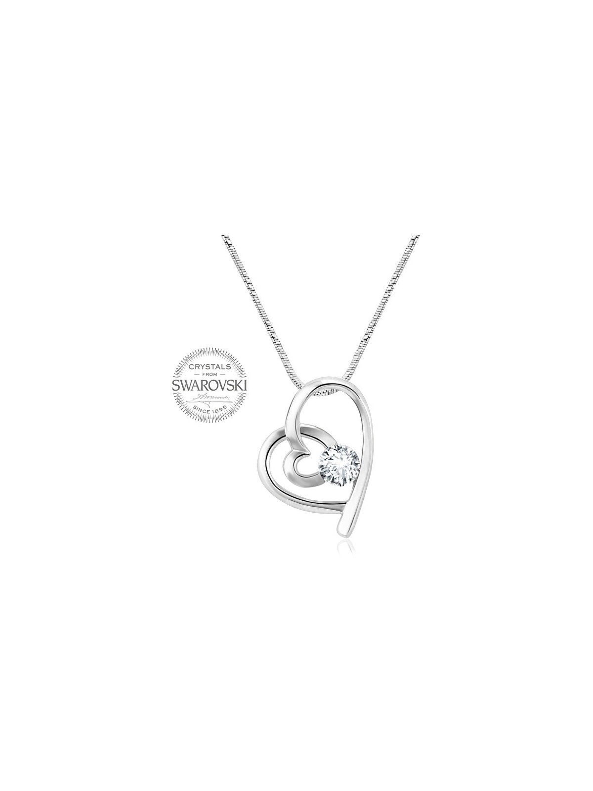 Levien Collana romantica a forma di cuore con cristallo trasparente donna