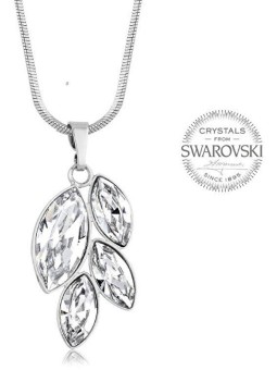 Levien Collana con quattro cristalli Navette trasparenti donna